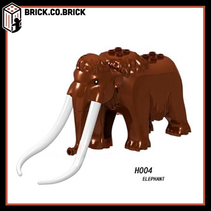 Mô Hình Đồ Chơi Lắp Ráp Động vật Quý hiếm Voi Ma Mút Kỷ băng hà Ice Age bigfig animals H004