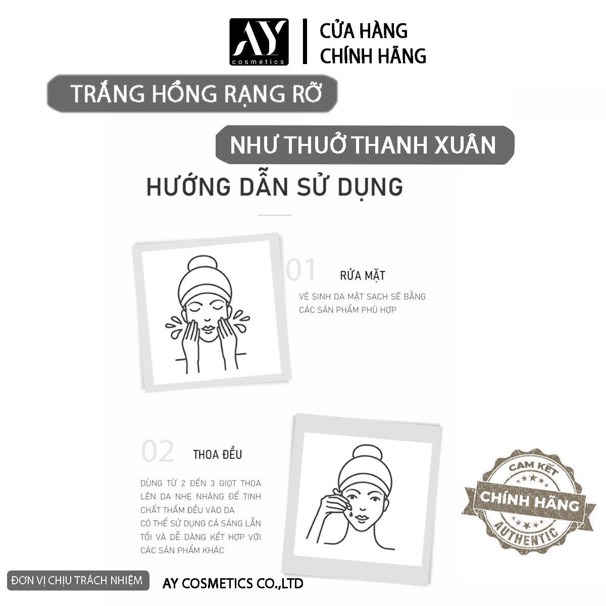 Combo  dưỡng trắng tinh chất alpha arbutin ,b5 AY WHTE cream 30g cấp nước dưỡng ẩm  AY COSMETICS