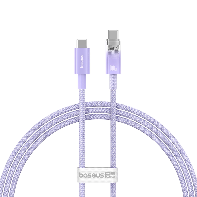 Cáp Sạc Nhanh Baseus Explorer Series 2 Fast Charging Cable Type-C to Type-C 100W Cho Macbook Laptop Điện Thoại (Smart Power-Off Fast Charging Cable with Smart Temperature Control) - Hàng chính hãng