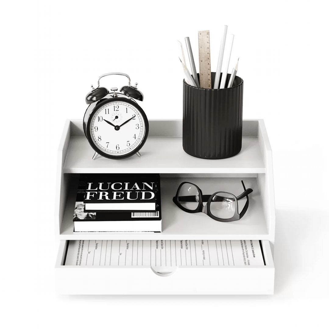 Kệ để bàn gỗ hiện đại SMLIFE Akira | Gỗ MDF dày 17mm chống ẩm | D40xR30xC25cm