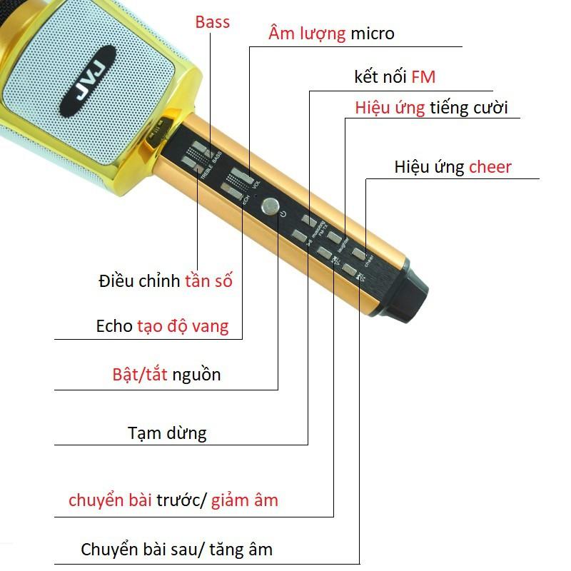 Micro hát karaoke kèm loa Bluetooth không dây JVJ SD17 3 in 1 – Bass cực chuẩn - Hàng Chính Hãng