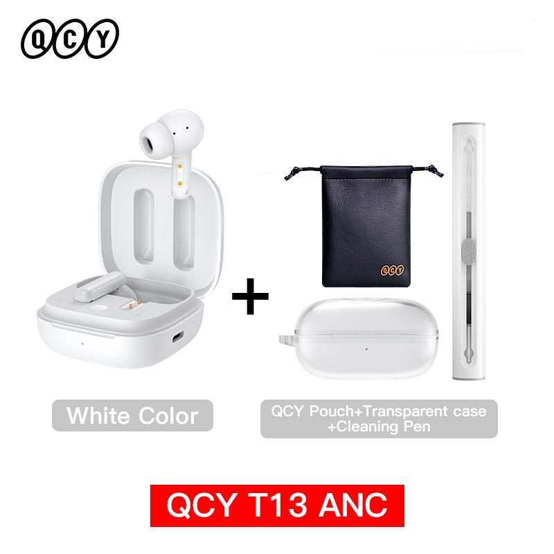 Tai nghe không dây QCY T13 ANC Bluetooth 5.3 TWS Tai nghe khử tiếng ồn ANC 4 Mics Tai nghe nhét trong tai ENC Tai nghe rảnh tay Màu sắc: Màu trắng kèm phụ kiện