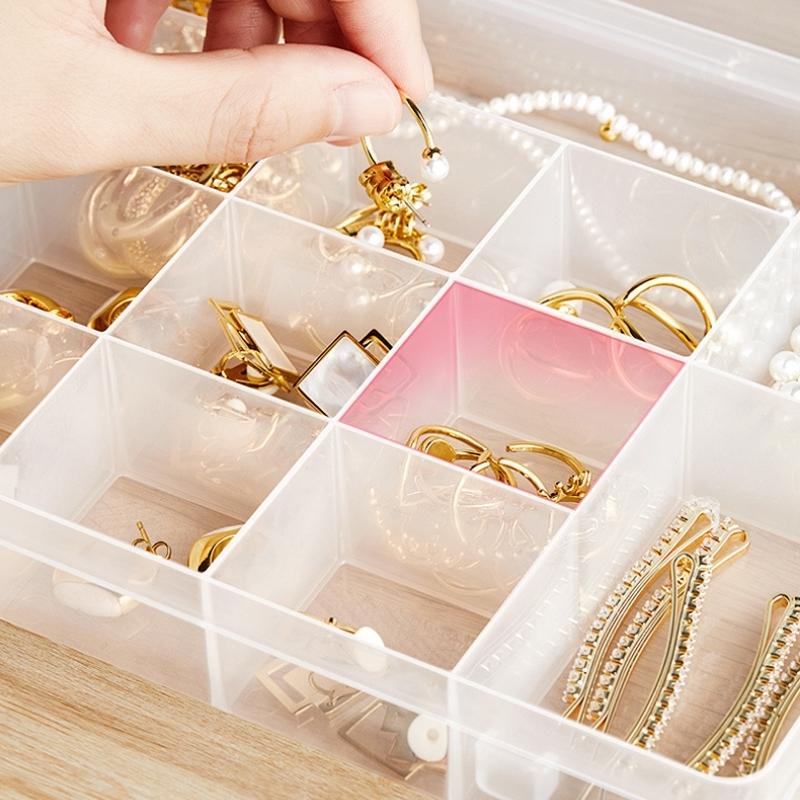 Hộp đựng trang sức dây chuyền bông tai đựng dây thun buộc tóc nhiều ngăn Yamada hàng nội địa Nhật Bản AD55