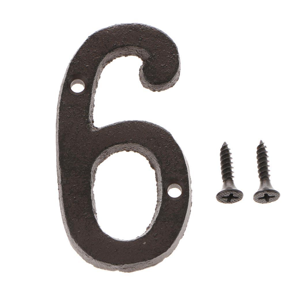 Metal Doorplate Sign Plate Sticker No. 4 5 6 for Home Office Door Decor