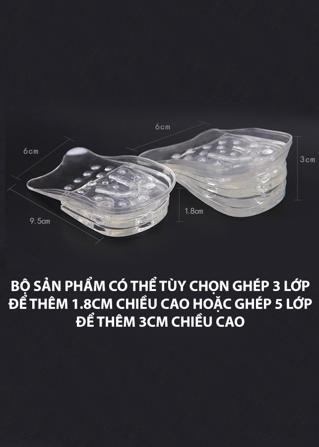 Lót Giày Tăng Chiều Cao Silicon (4.2 Cm)