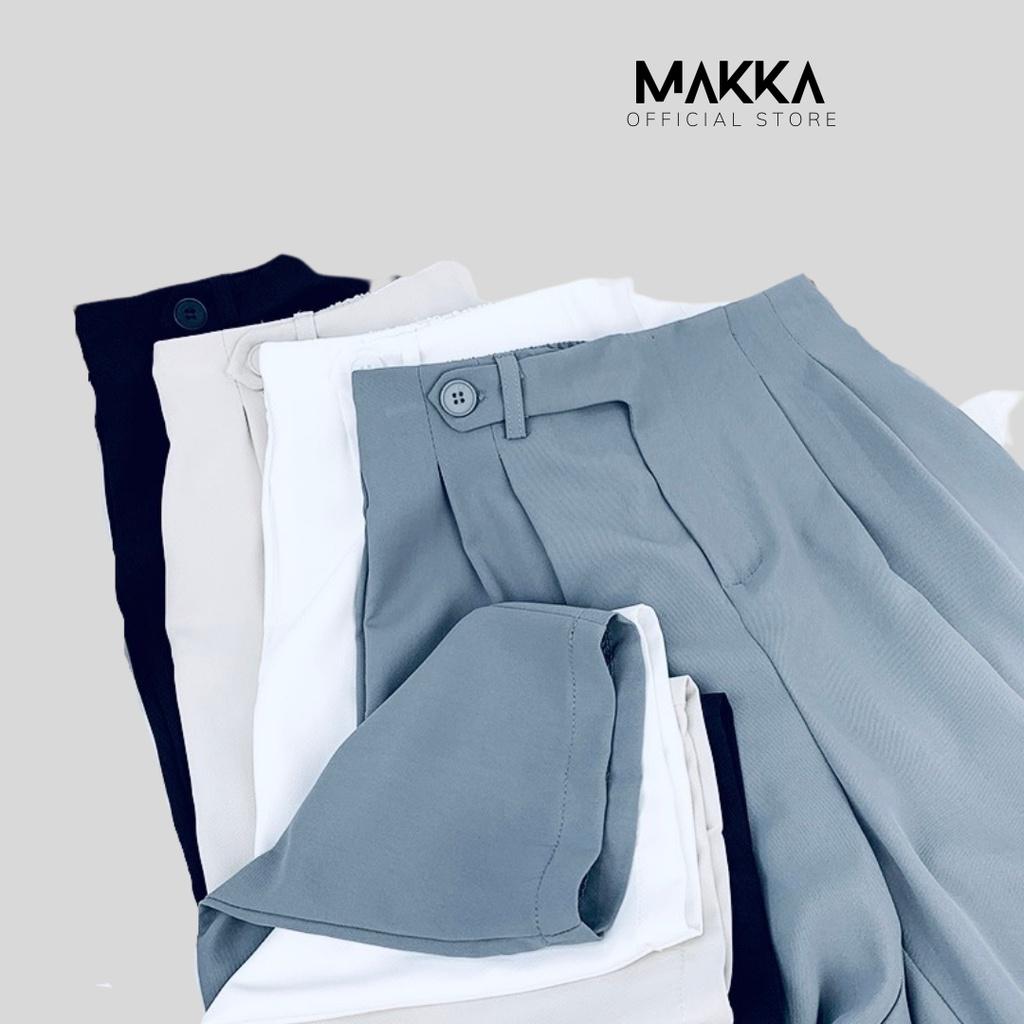 Quần baggy 1 khuy lệch chun sau đi làm đi chơi 4 màu đen trắng xanh kem BAGGY1