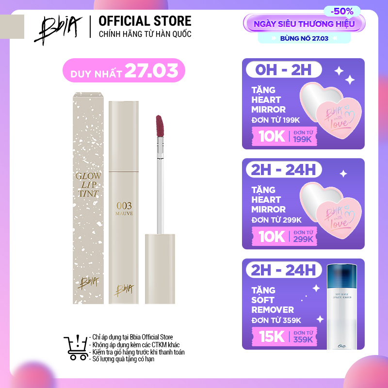 Son Tint Bóng Bbia Glow Lip Tint 3.2g ( 5 Màu )