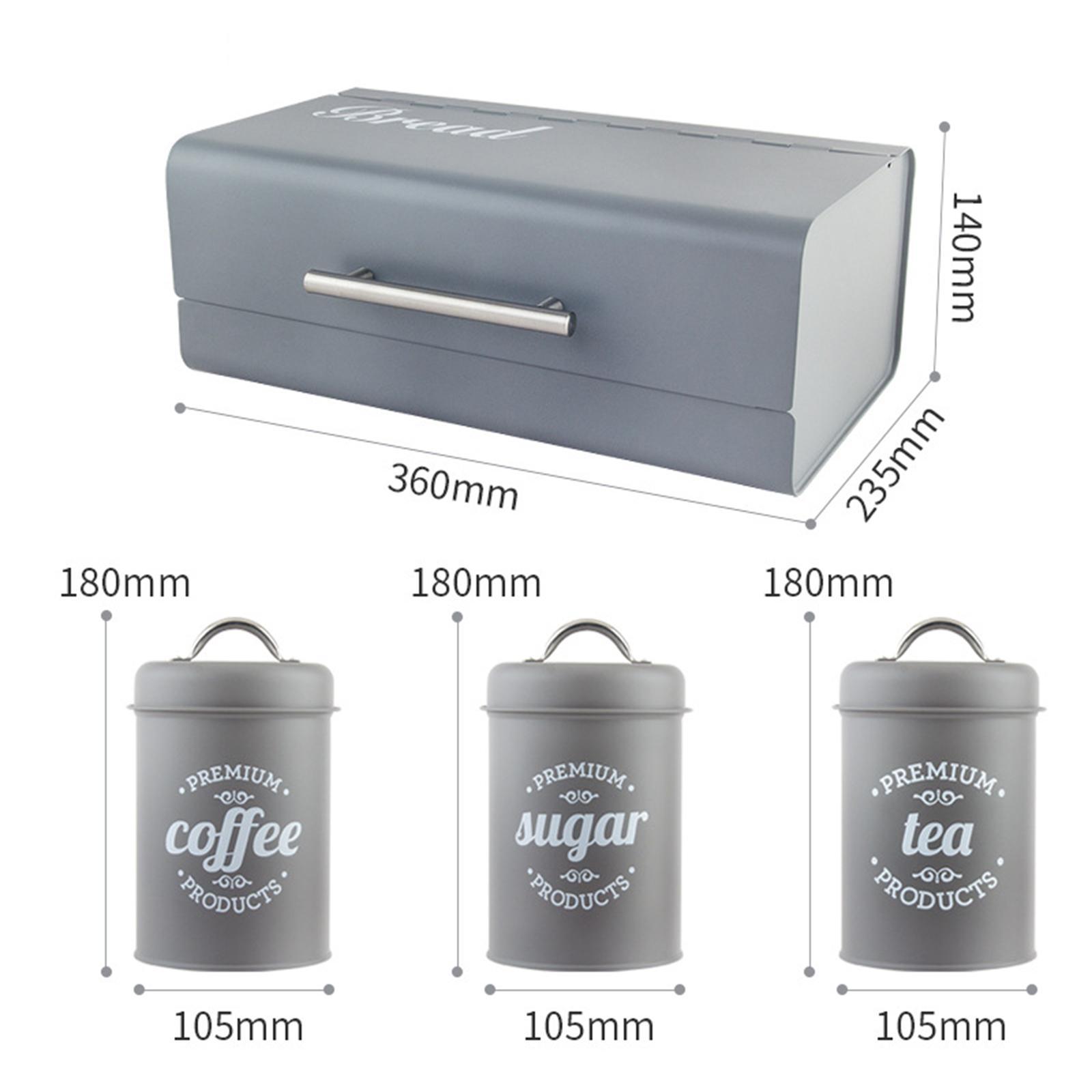 4x Large-Capacity Bread Box Set Storage Box for Food Sugar Pastries