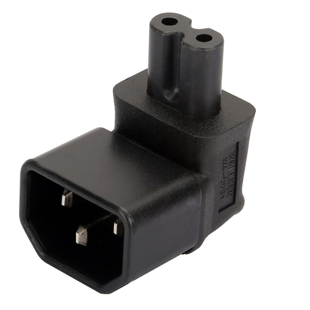 1 x IEC320-C14 to C7 Right Angle 90 Degree Angled  Power Adapter Extension