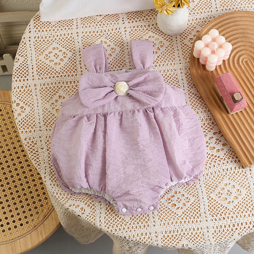 Body 2 Dây Nơ To Hoa Màu Tím Cho Bé Gái Sơ Sinh 1 2 Tuổi Từ 5-13kg Dành Cho Bé Gái