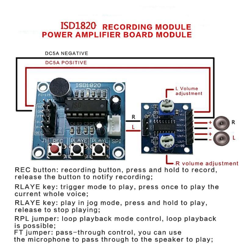 Mô-Đun Ghi Âm Giọng Nói Isd1820 Có Mic