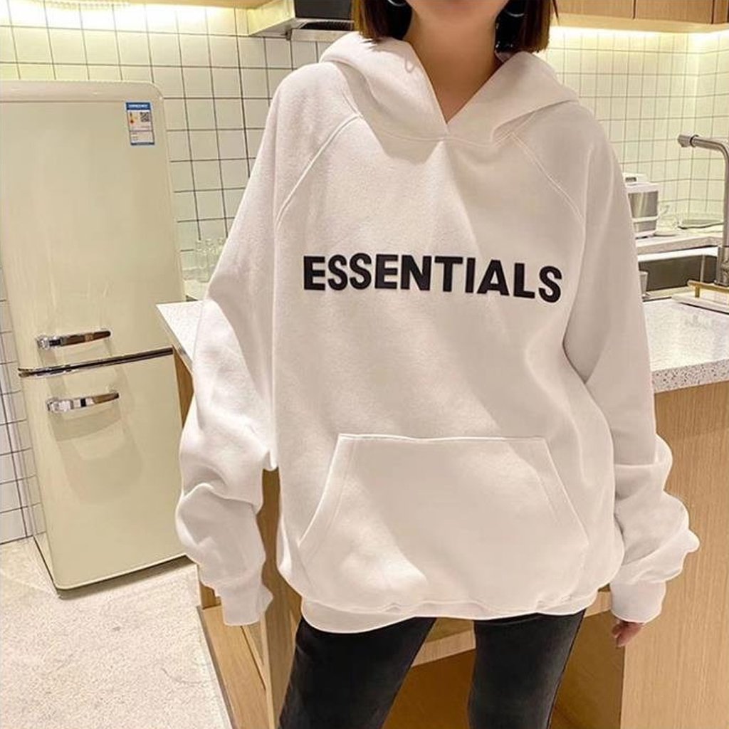 Áo khoác nỉ hoodie SAM CLO nam nữ chui có mũ tay dài thu đông freesize dáng Unisex in chữ ESSENTIALS