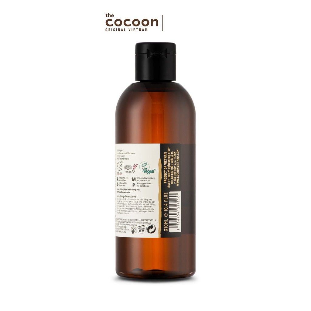 Nước Cân Bằng Cocoon Bí Đao - Winter Melon Toner Cân Bằng Độ pH, Giảm Dầu & Mụn Ẩn 310mL