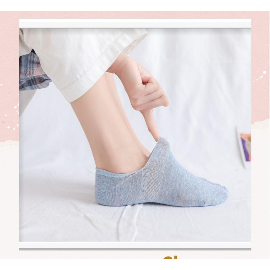 Tất cổ ngắn Classy, vớ cổ ngắn cotton trơn nhiều màu pastel G1427