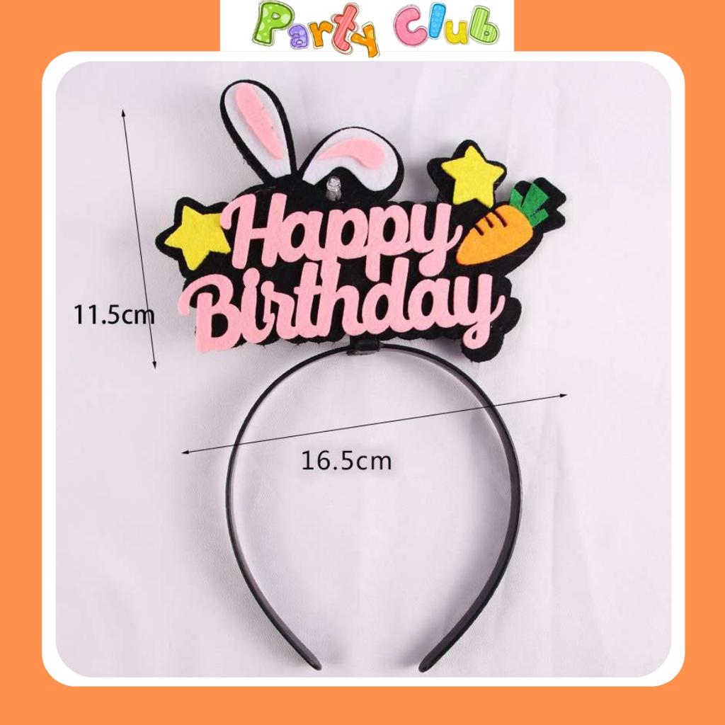 Bờm tóc đèn led - cài tóc happy birthday nỉ