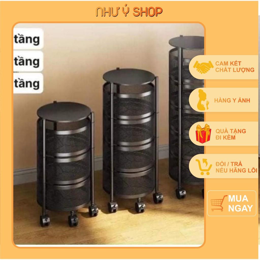 Kệ tròn đa năng có bánh xe 5 tầng