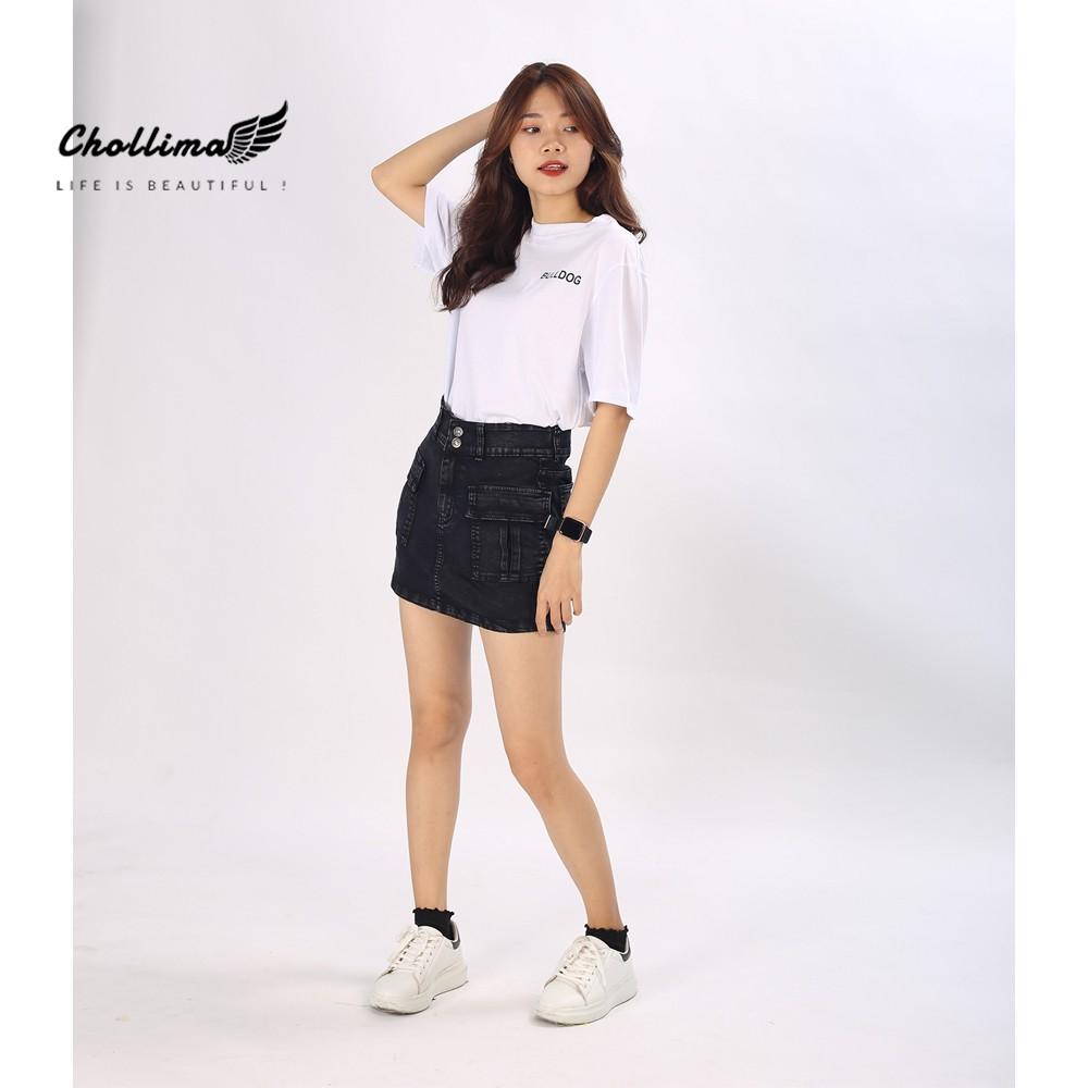 Váy jean co giãn túi hộp Chollima có quần trong VAY001 – váy bò co giãn ulzzang phong cách hàn quốc