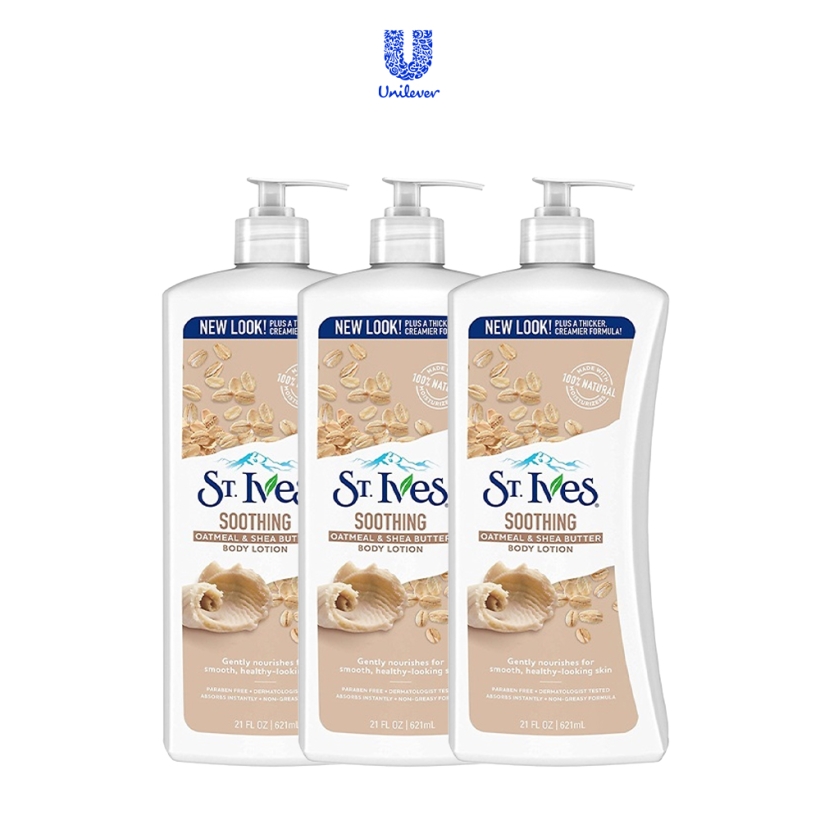 Combo 3 chai Sữa dưỡng thể St.Ives Yến Mạch và Bơ 621ml