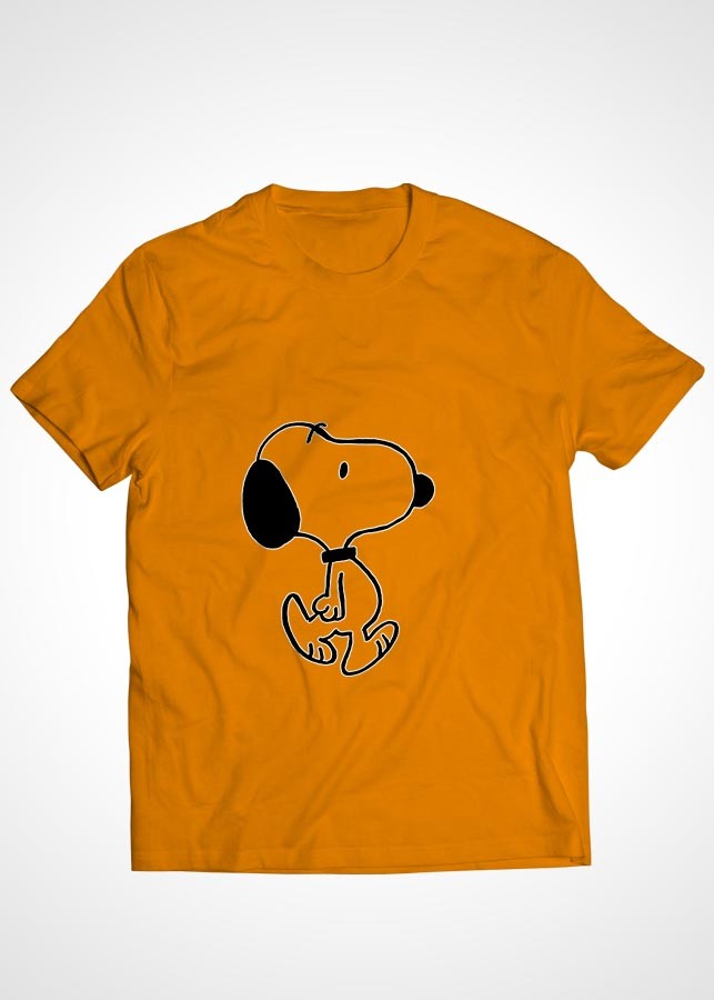 Bộ áo thun Cotton màu cam cặp đôi in hình mẫu 02