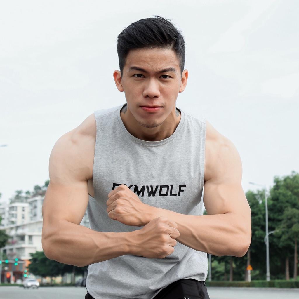 Áo Tanktop Nam GYMWOLF, Áo Ba Lỗ Tanktop Gym Form Rộng, Trẻ Trung (WOLF31)