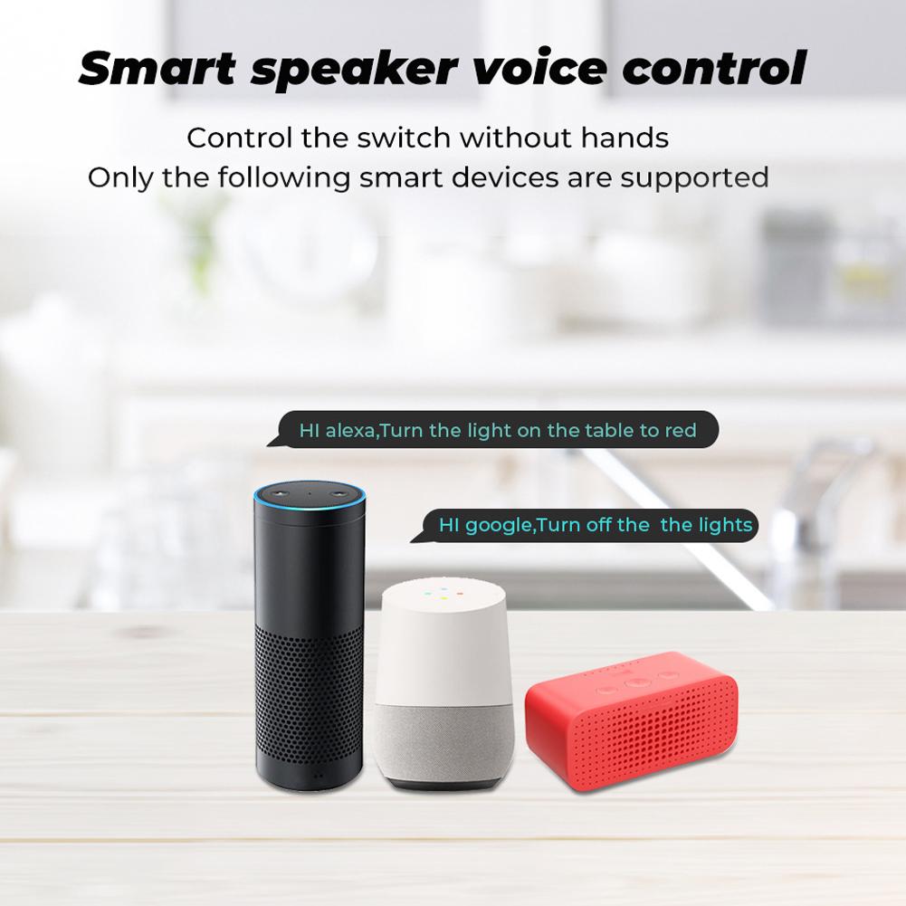 Tuya WiFi Intelligent Light Switch Module Mini Home Automation DIY Breaker 2 Way Timing Control Voice Control Switch Compatible with Google Assistant and Amazon Alexa