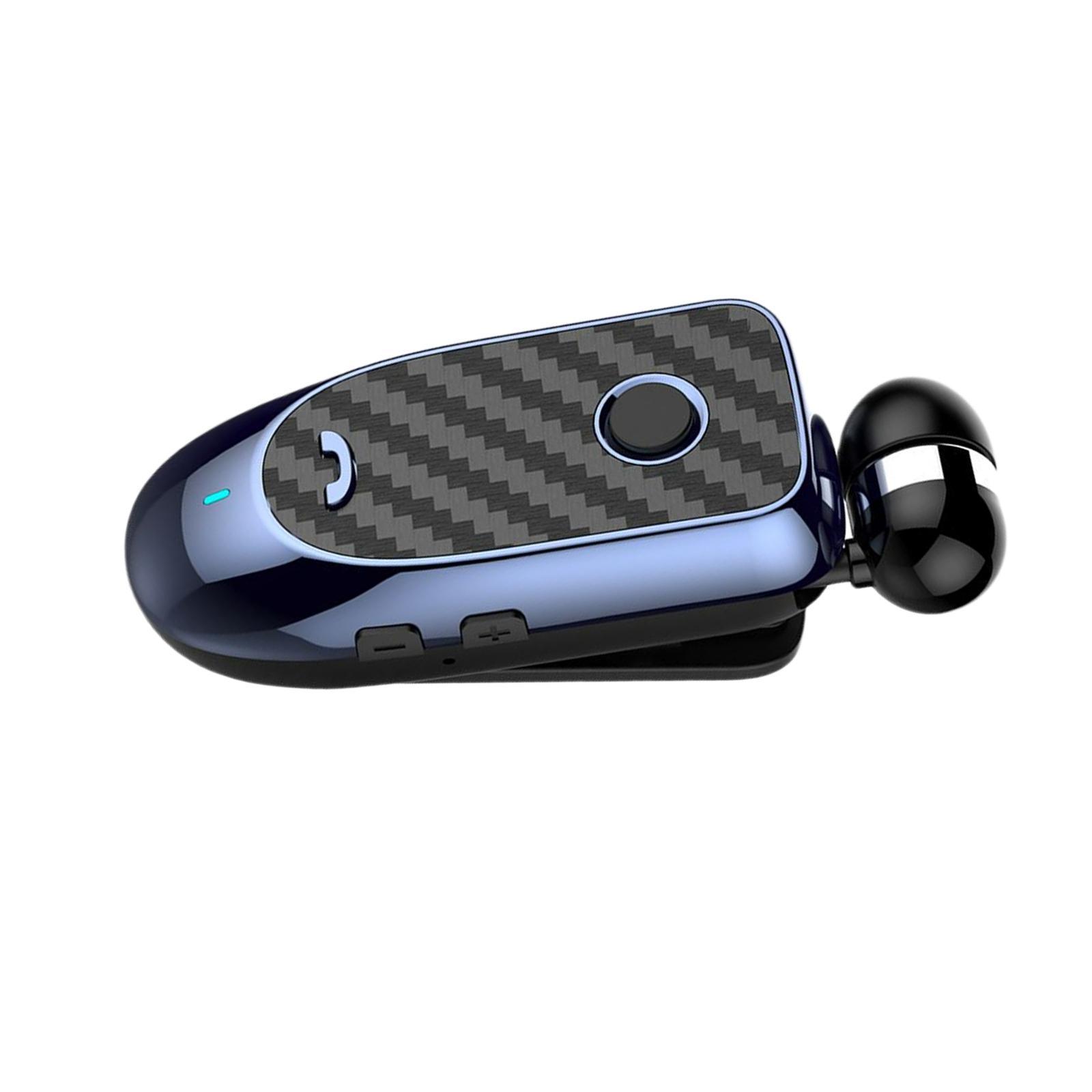 Bluetooth 5.0 Headset Clip-on Stereo Retractable Earbud for Business Driver Workout