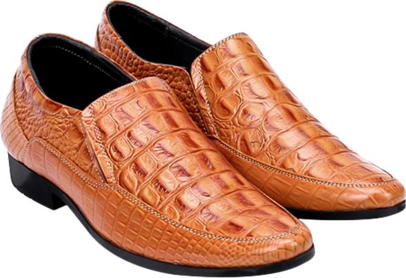 Giày Tây Nam Vân Cá Sấu Huy Hoàng HT7130 - Vàng (Size