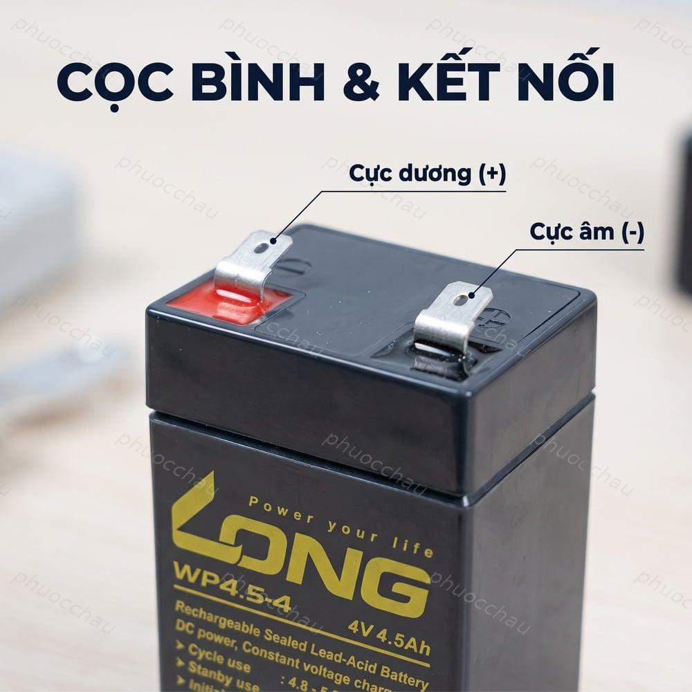 Ắc Quy LONG WP4.5-4 4V 4.5AH Chính Hãng Dùng Cho Cân Điện Tử, Đèn Thoát Hiểm, UPS