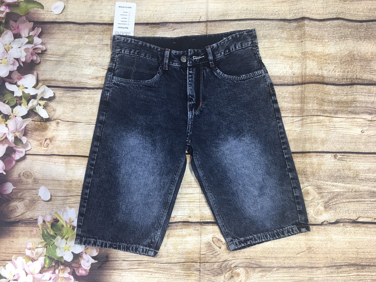 quần short jean nam mẫu đơn giản không phai màu