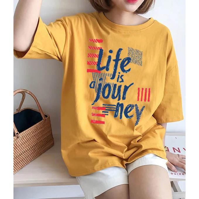 Áo Thun OVERSIZE UNISEX LIFE IS JOURNEY Cực Xinh, Hàng Thun Dày Mịn