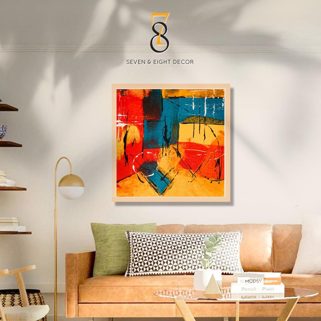 Tranh Canvas | Tranh Trừu Tượng Phong Cách Sơn Dầu 1FSOIL006 | Tranh Căng Khung Cao Cấp | Tặng Kèm Đinh Đa Năng