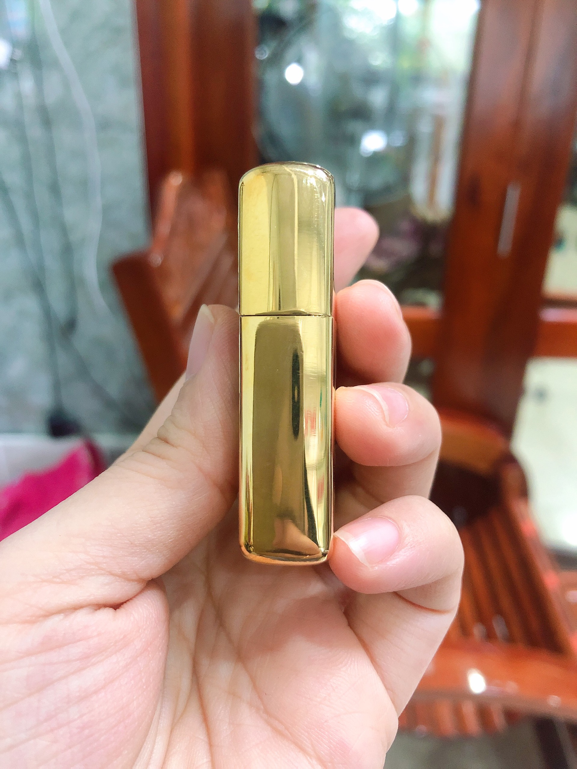 Bật lửa Zip po Brass đồng, Armor vỏ dầy khắc chìm mẫu Đầu Mãnh Hổ, vỏ đồng ruột thép không gỉ