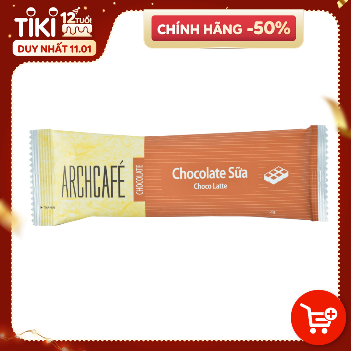 Chocolate Sữa - Choco Cacao Sô cô la hoà tan Archcafé (hộp 12 gói x 20g)