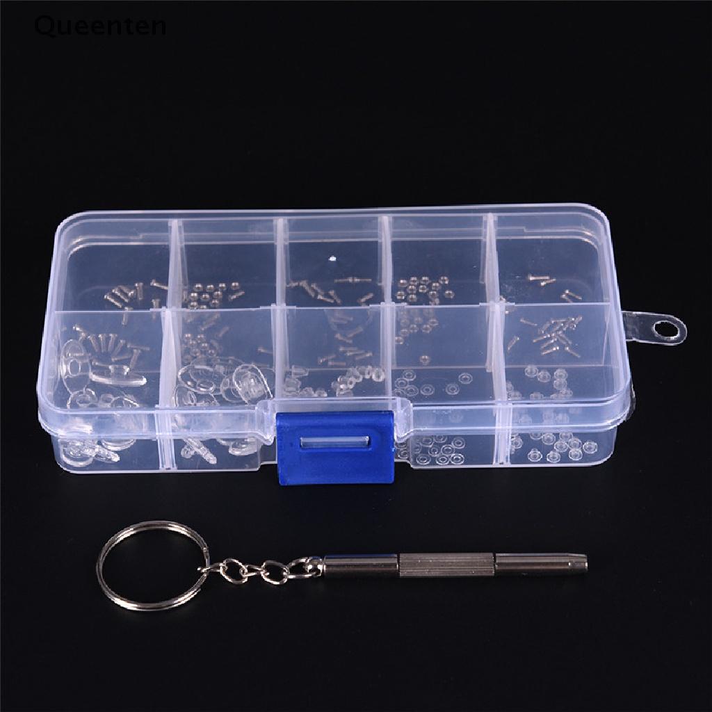 Queenten Screw Nut Nose Pad Optical Repair Set Assortment Sunglass Tool Kit For glasses VN