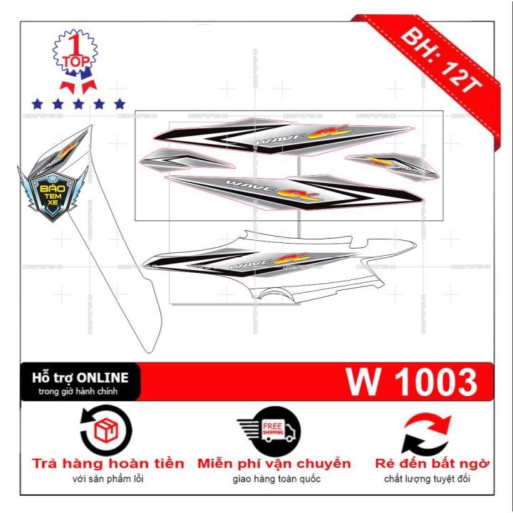 Tem rời dán xe wave a 2016 dán xe trắng - Bi Decal