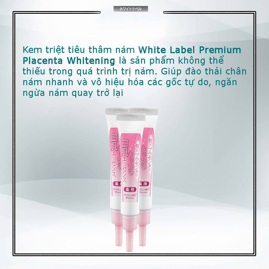 Kem Hỗ Trợ Đặc Trị Nám, Mờ Tàn Nhang, Đốm Đen Giàu Tinh Chất Nhau Thai từ Nhật Bản White Label Premium Placenta Whitening Tuýp 20gr