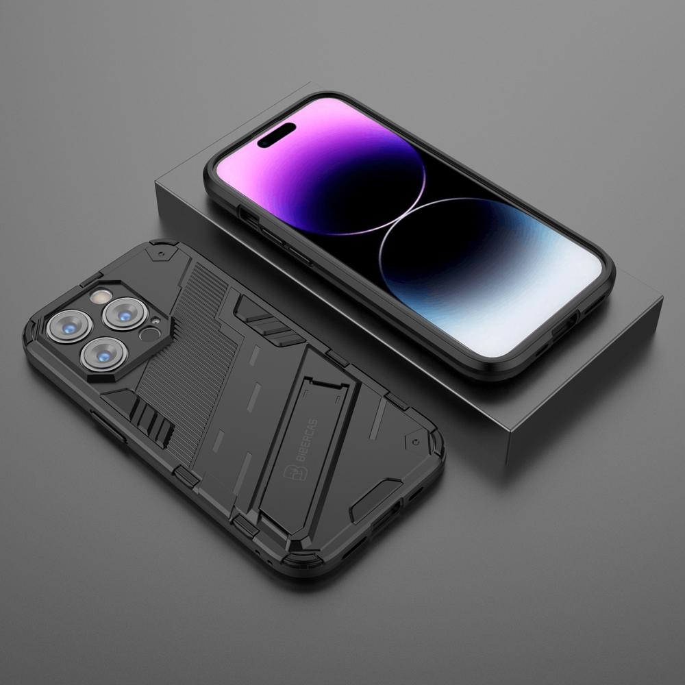 Ốp lưng cho iPhone 14 Pro, Ốp chống sốc Iron Man PUNK cao cấp kèm giá đỡ cho iPhone 14 Pro