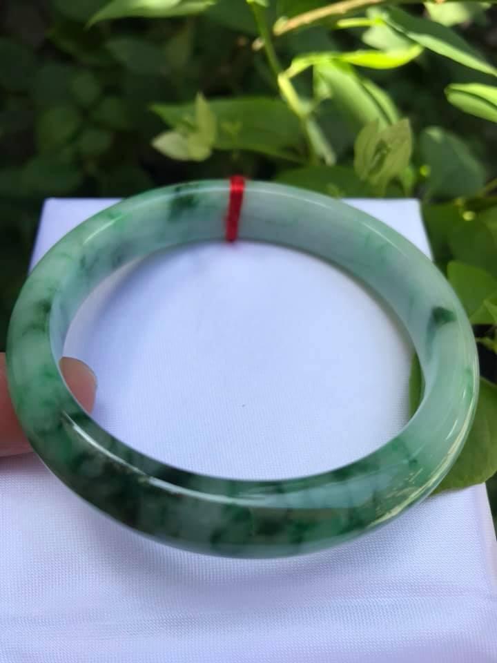 VÒNG KHỐI CẨM THẠCH BẢN HẸ SƠN THỦY SAO 54 SIZE VÒNG 54MM XANH VÂN BÓNG MƯỢT ĐẸP LẮM NỮ 53KG ĐẾN 63KG