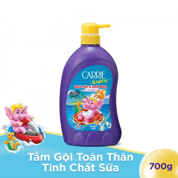 Tắm Gội Toàn Thân cho trẻ Carrie Junior Tinh Chất Sữa chai 700g