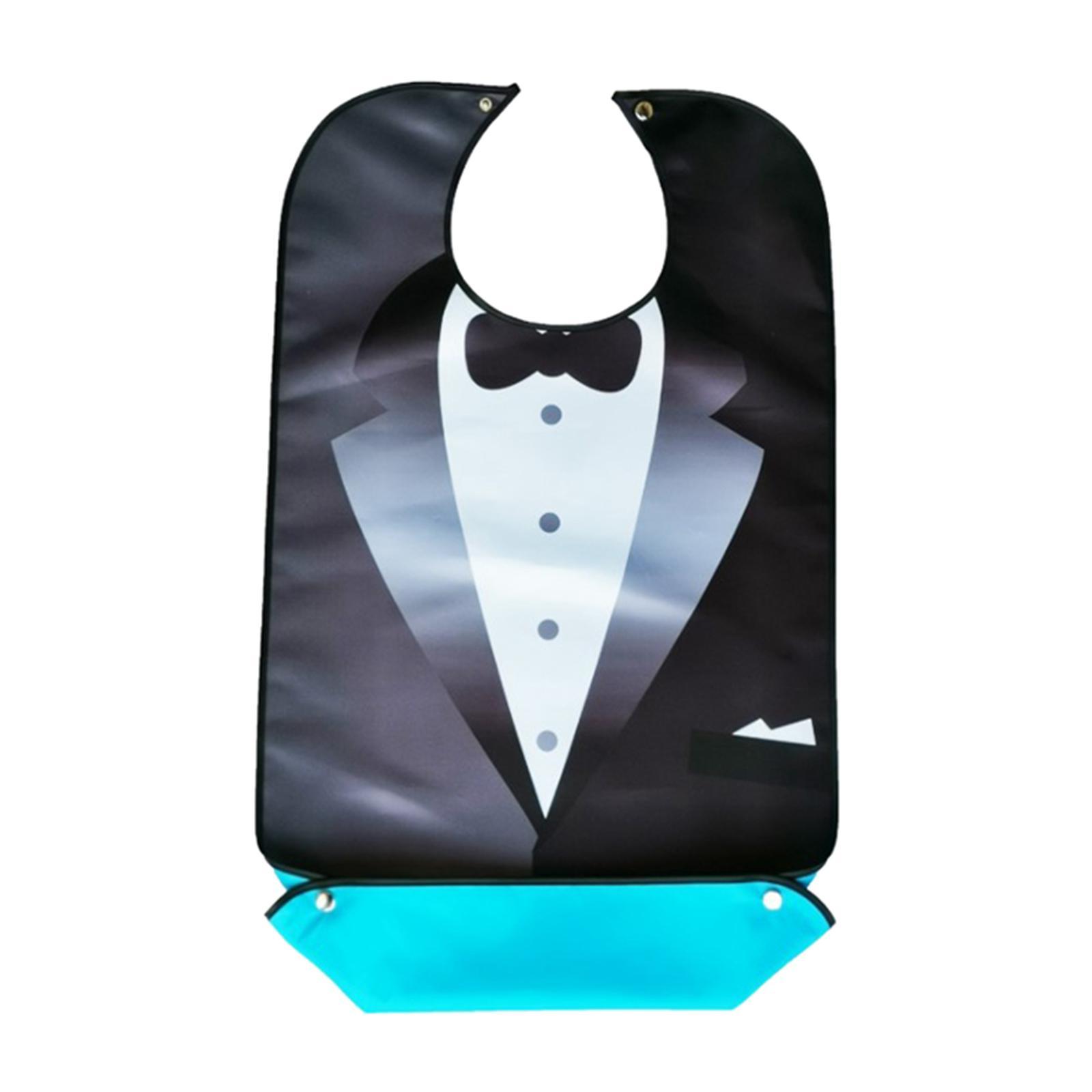 2X Adult PVC Printing Cotton Cloth Adjustable Bib for Men Patients