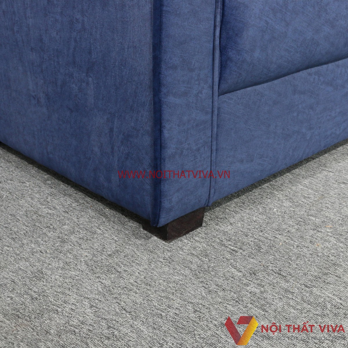 Bộ Sofa Góc Bọc Nhung Màu Xanh Dương Đẹp Hiện Đại Giá Rẻ