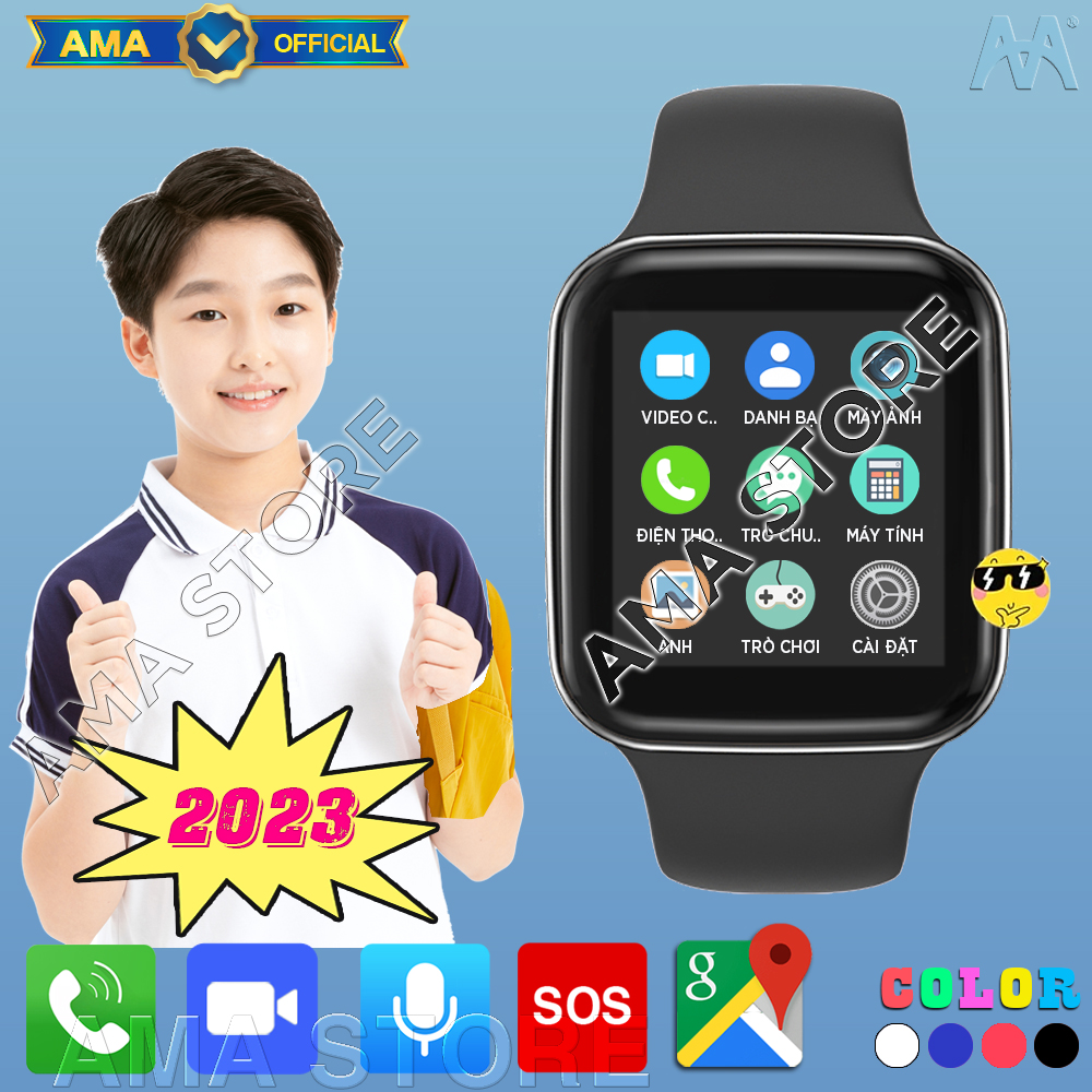 Đồng hồ Thông minh Cho Trẻ em, Học sinh, Sinh viên Định vị Wifi gọi Điện thoại, Video call AMA Watch C90 Hàng nhập khẩu
