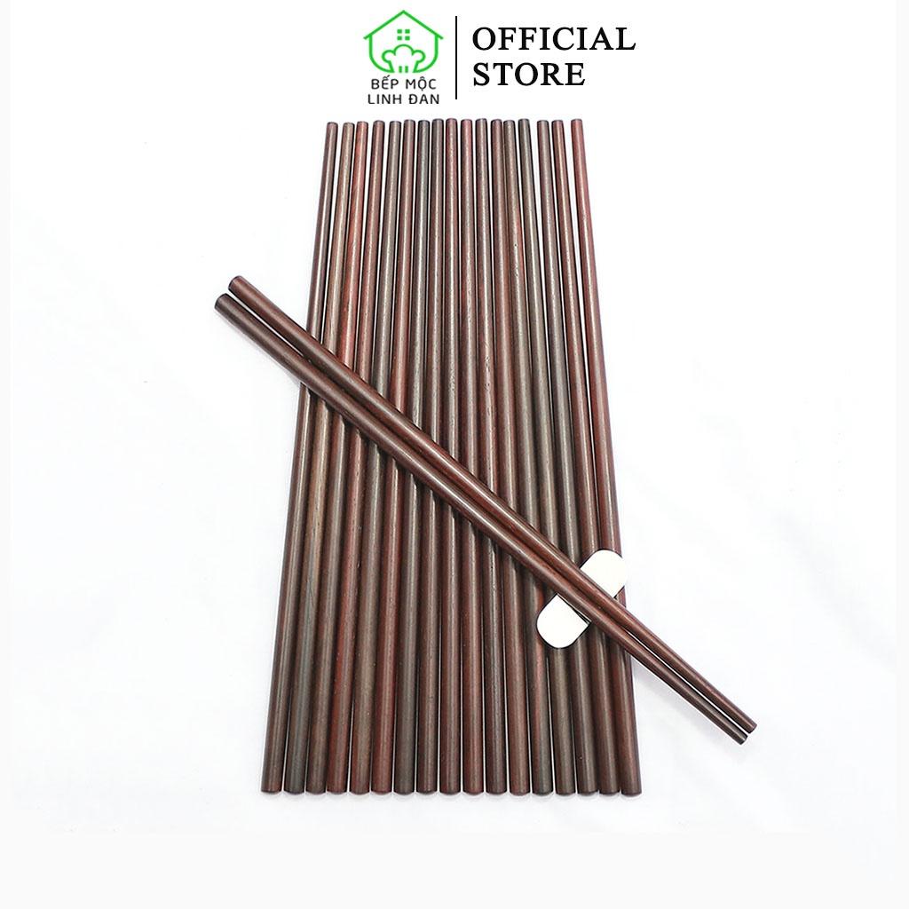 Đũa Gỗ Trắc Tự Nhiên Việt Nam Siêu Sạch HAHANCO Bộ 10 Đôi Tròn