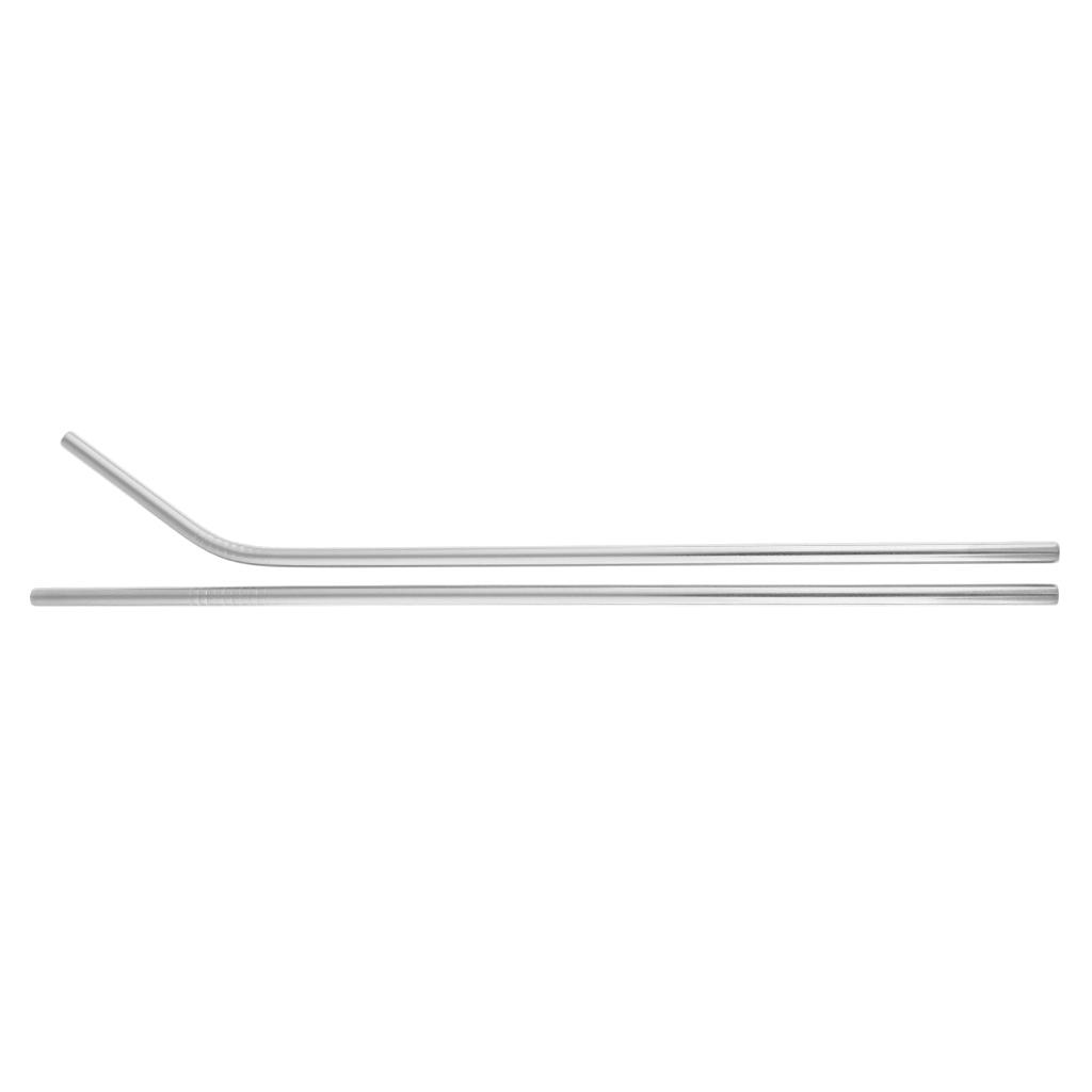 2pcs Stainless Steel Drinking Straw Sucker Straight Bent Set for Party Tumbler Glasses Tea Cup