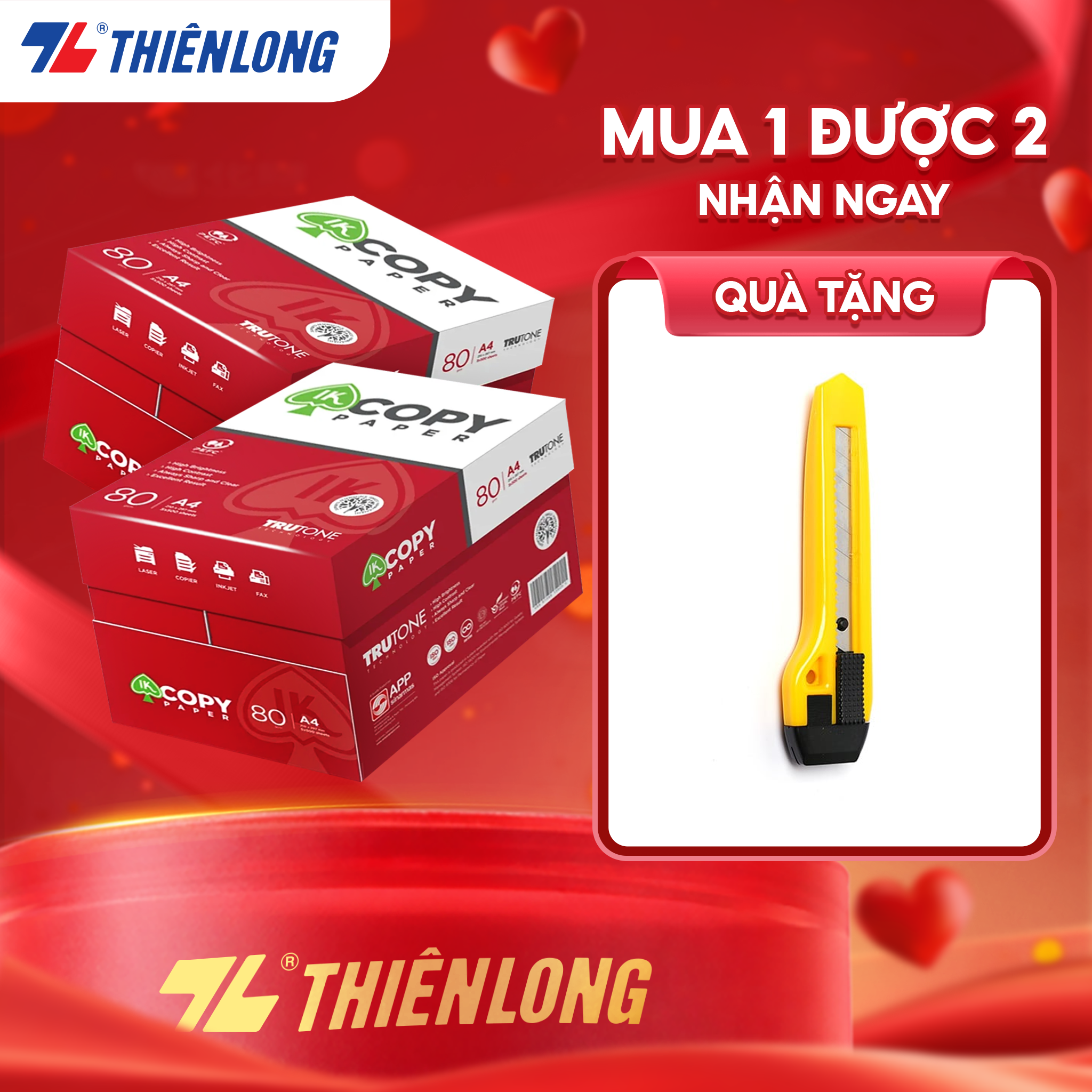 Combo 10 ream Giấy in A4, giấy photo IK Copy 80gsm độ dày cao, đều màu không gợn sóng, không xơ xước và không tách lớp