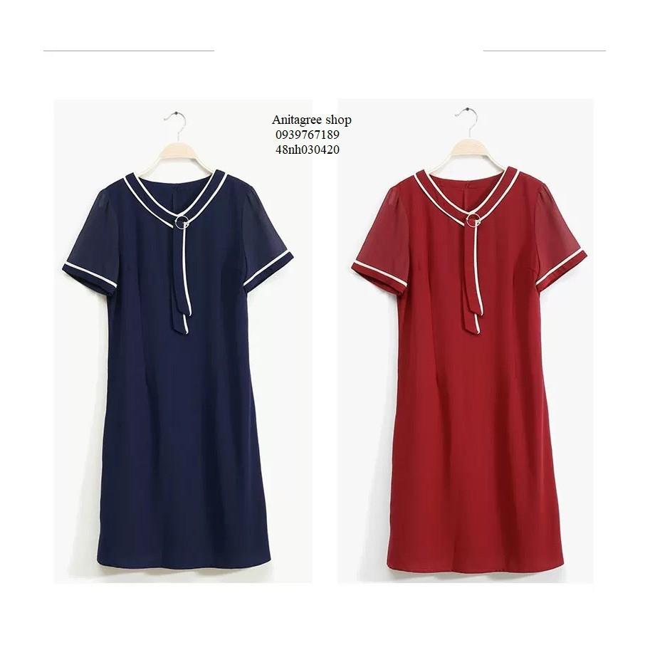 Tk03-0420-ĐẦM SUÔNG KIỂU VIỀN TAY NGẮN s-6xl