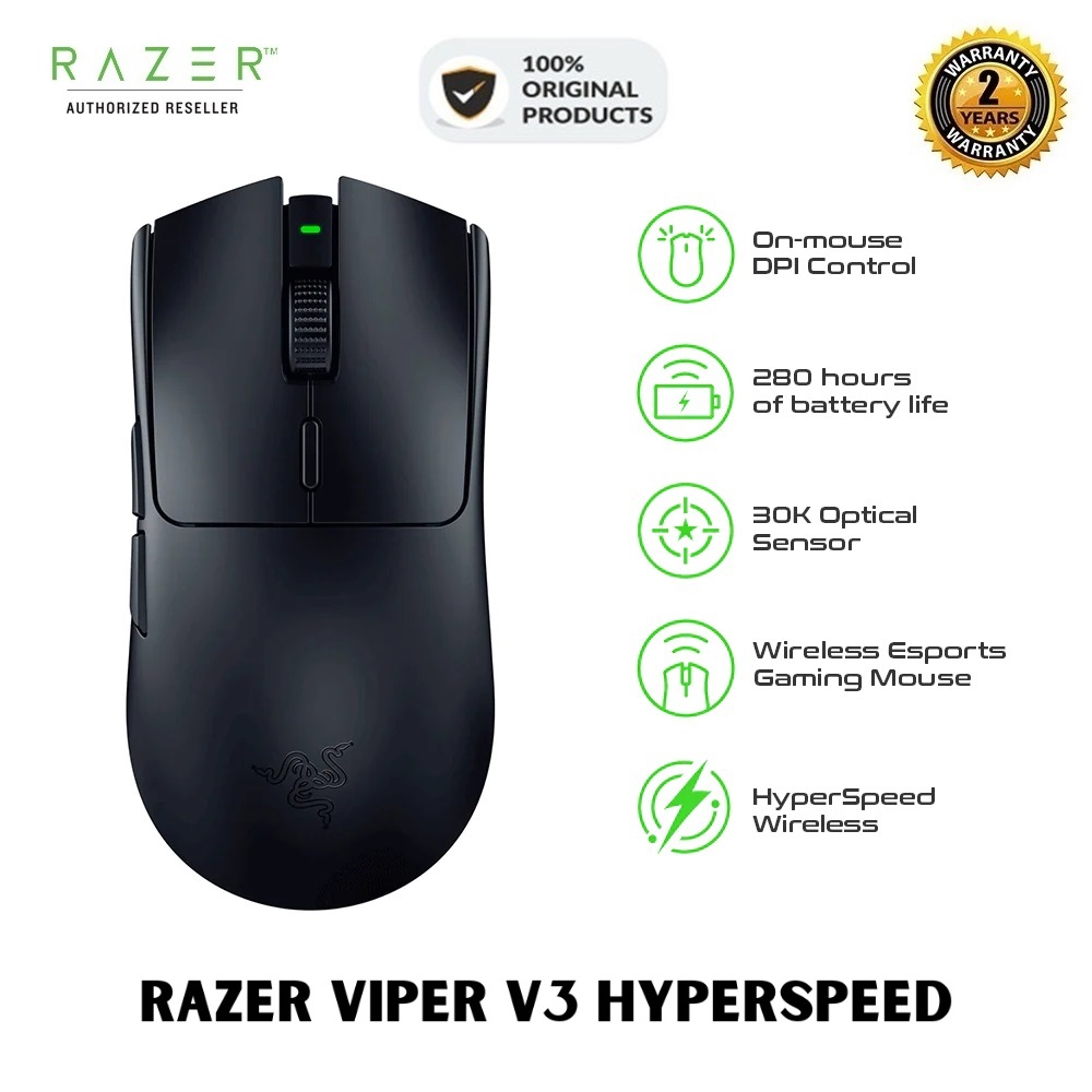 Chuột không dây Razer Viper V3 Hyperspeed - Wireless Esports Gaming Mouse_Mới, hàng chính hãng