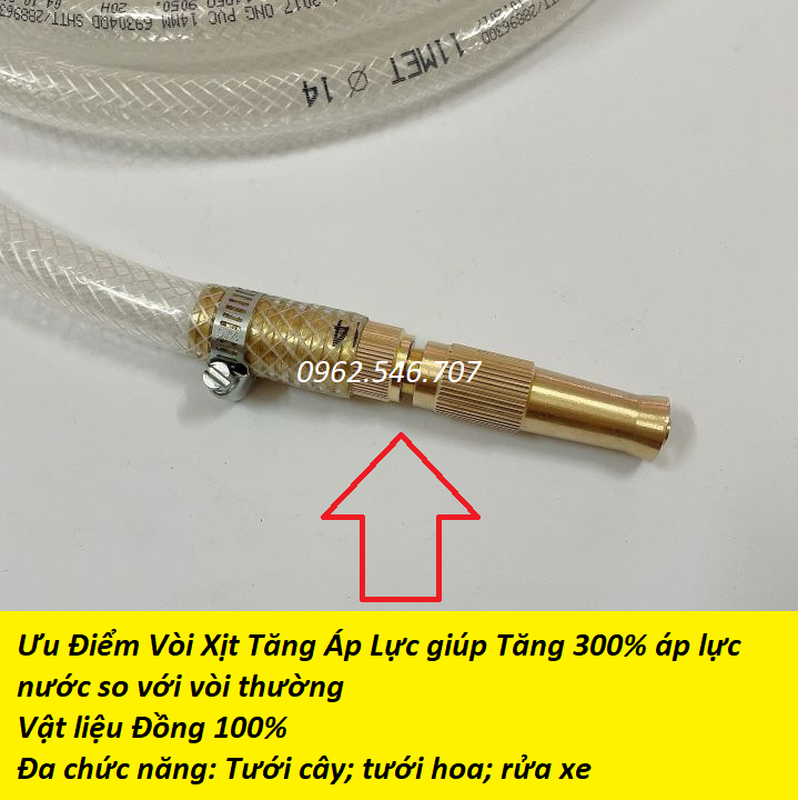 Bộ vòi xịt tăng áp lực nước dành cho rửa xe, tưới cây gia đình ,lắp cho vòi nước nhà tiện dụng