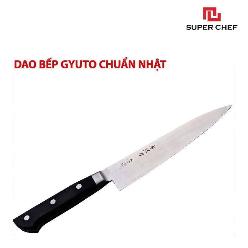 Dao Bếp Đa Năng Gyuto Chính Hãng Super Chef  Công Nghệ Nhật Lưỡi Siêu Sắc Bén, Bền Bỉ Lâu Cùn, Thép Cao Cấp Không Gỉ Sét, An Toàn Sức Khỏe và Siêu Tiện Lợi ( Lưỡi dài 18cm)