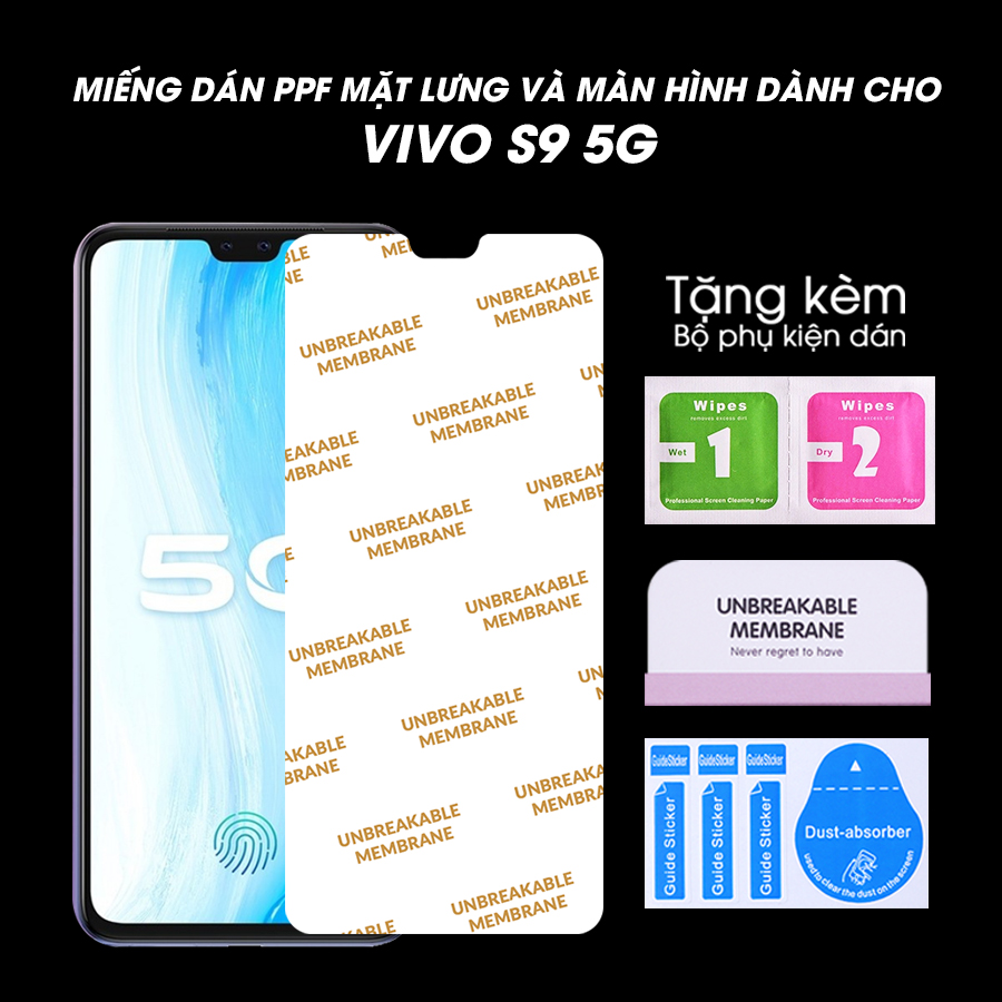 Miếng Dán Dẻo PPF Mặt Lưng, Màn Hình Mặt Trước Dành Cho Vivo S9 5G Chống Trầy Xước - Handtown - Hàng Chính Hãng